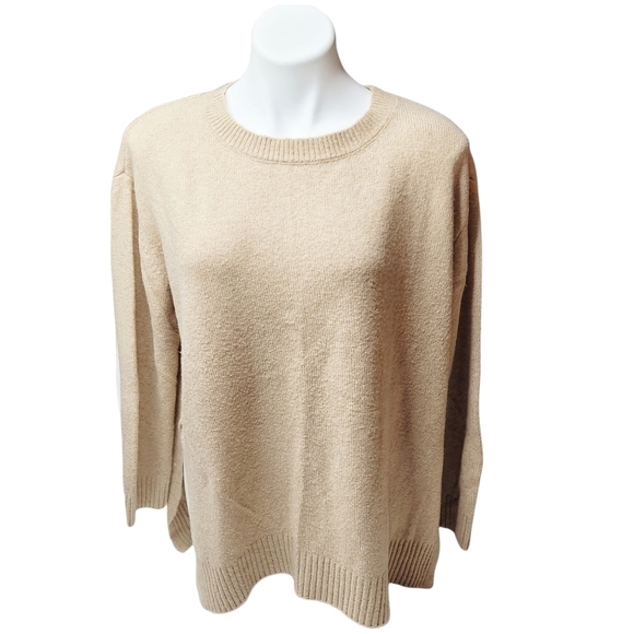 Olivia Sky Tan Crewneck Sweater Large - Picture 1 of 4